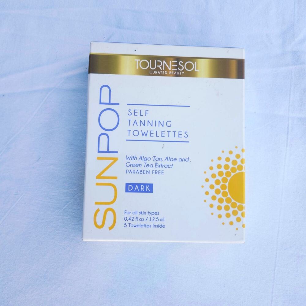 NIB Tournesol Sun Pop Dark Tanning Towelets 5 Count Beach Summer Tan